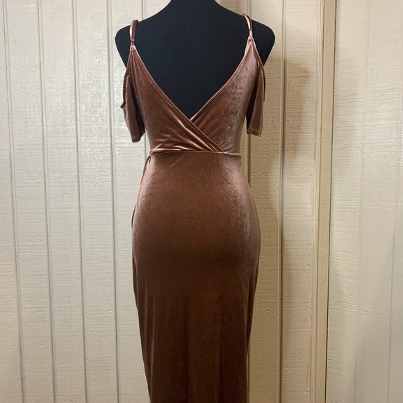 ASTR The Label velvet cold shoulder wrap dress, size small. - Picture 3 of 7